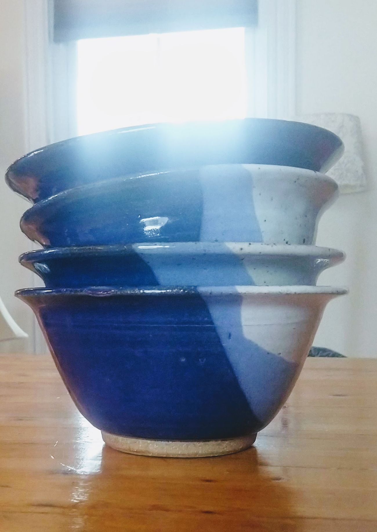 blue cereal bowls